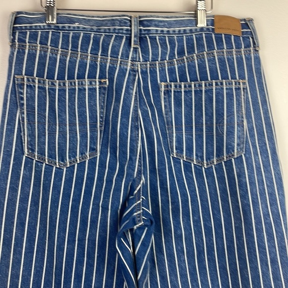 American Eagle Mom Jean Stripe SZ 14 Regular Unique Plus Size - Picture 8 of 14